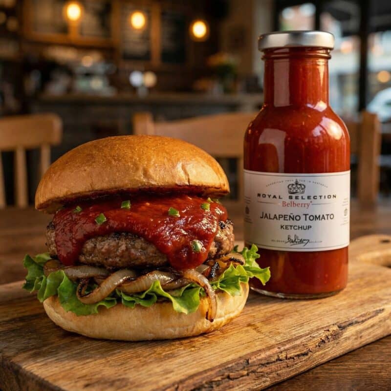 Hamburger met Jalapeno Ketchup