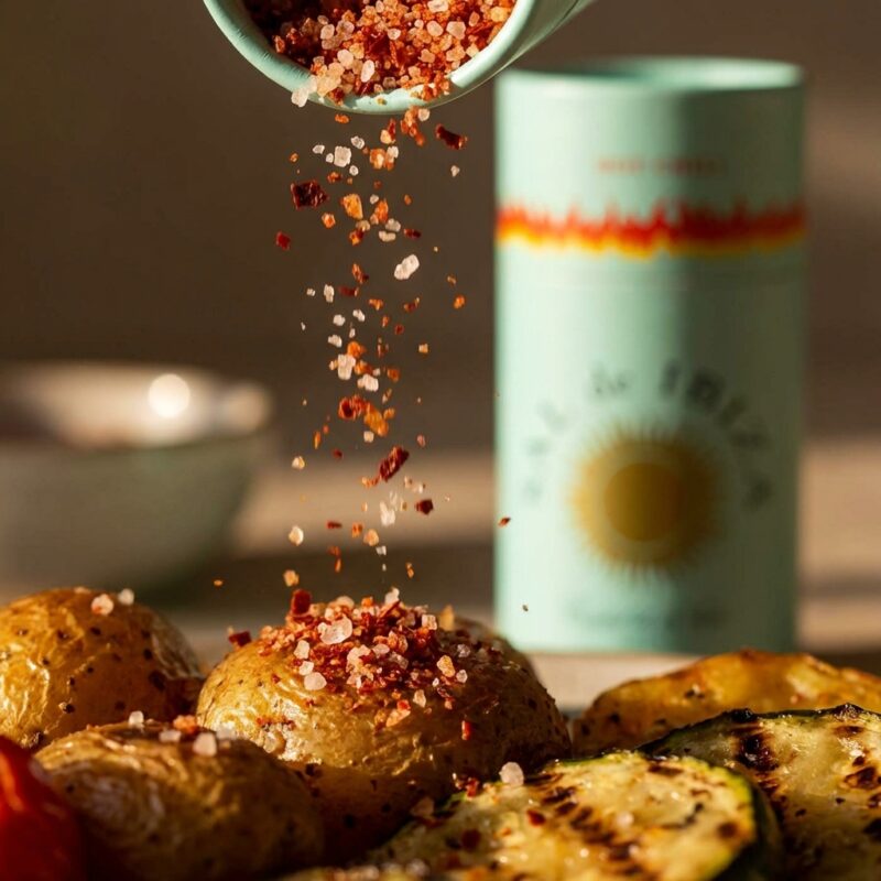 Zuiver Zeezout met Chili met Aardappels en Groente
