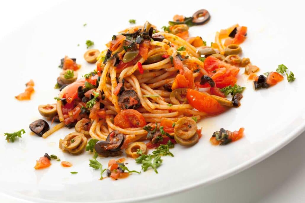 Pasta met olijven en tapenade