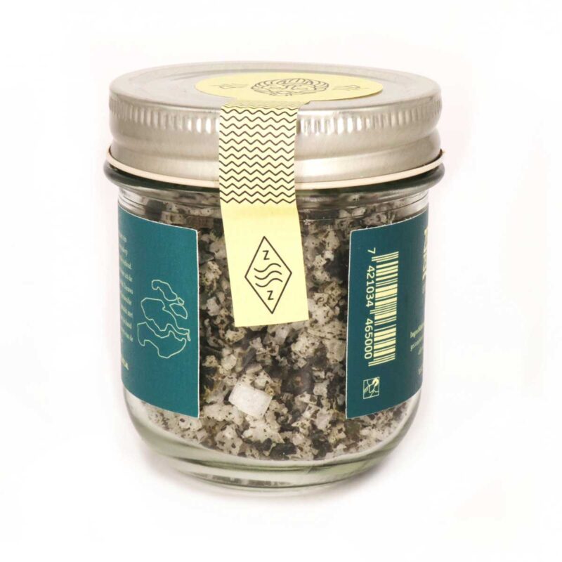 Zeeuwsche Zoute Wakame Glazen Pot achterkant