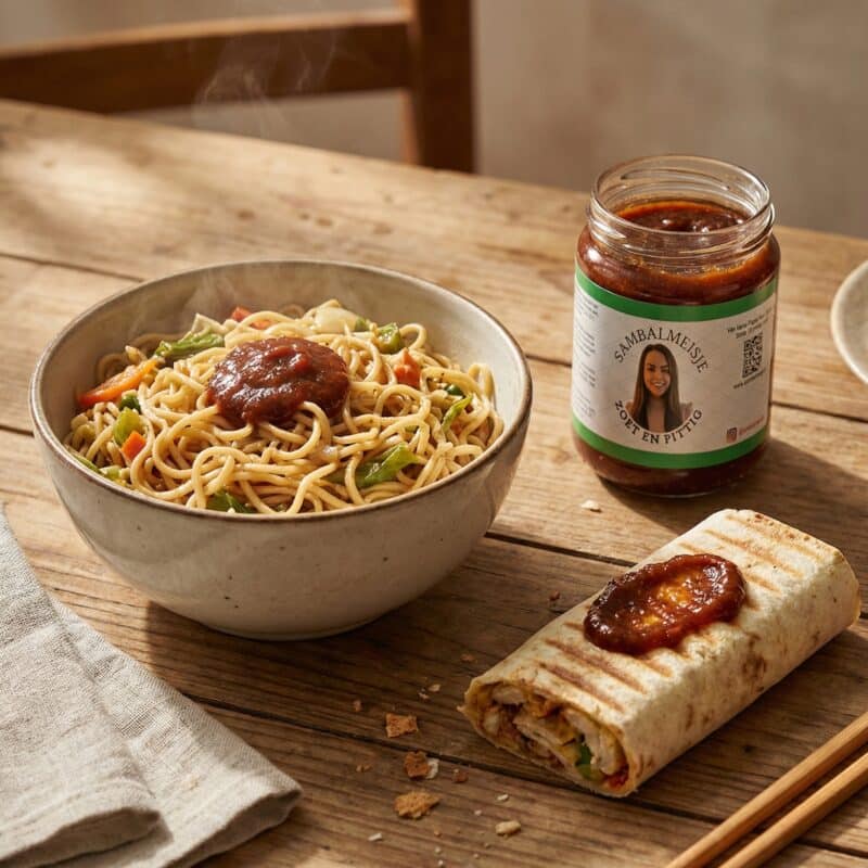 Noedels met Sambal Zoet en Pittig