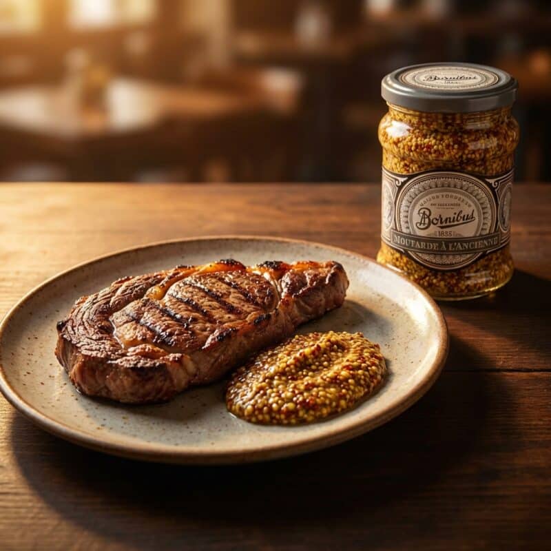 Steak met Grove Mosterd