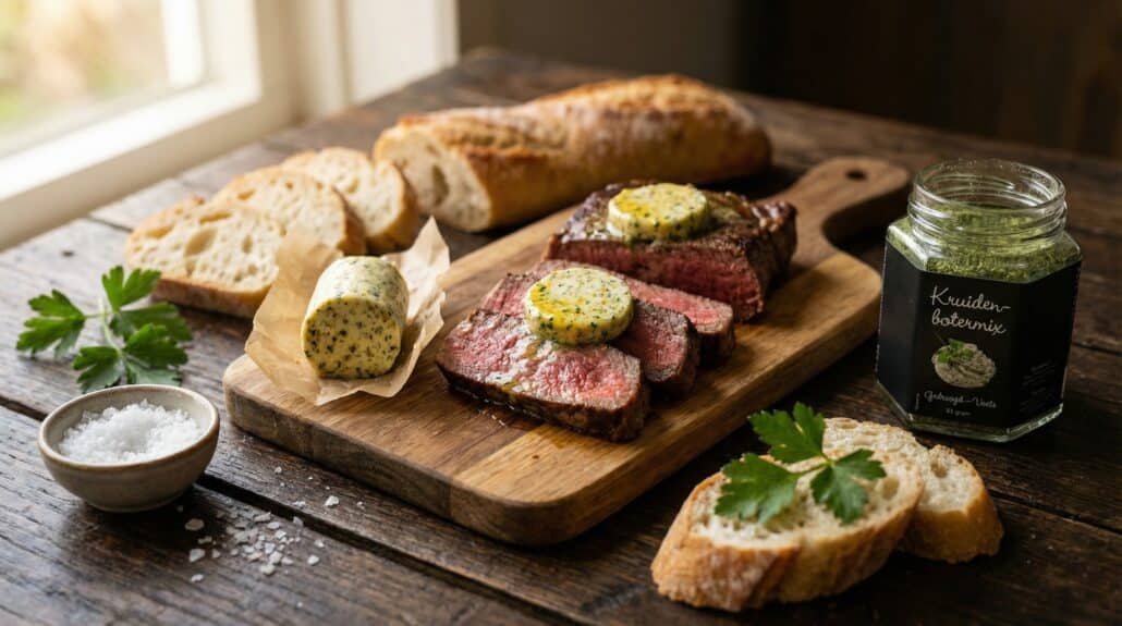 Steak met smeltende kruidenboter
