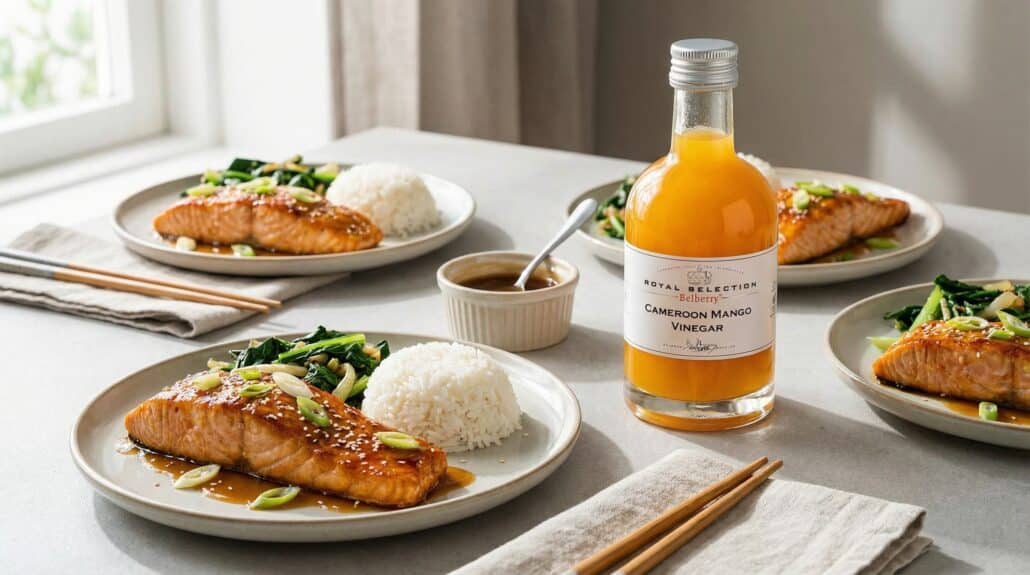Sticky mango-azijn glaze