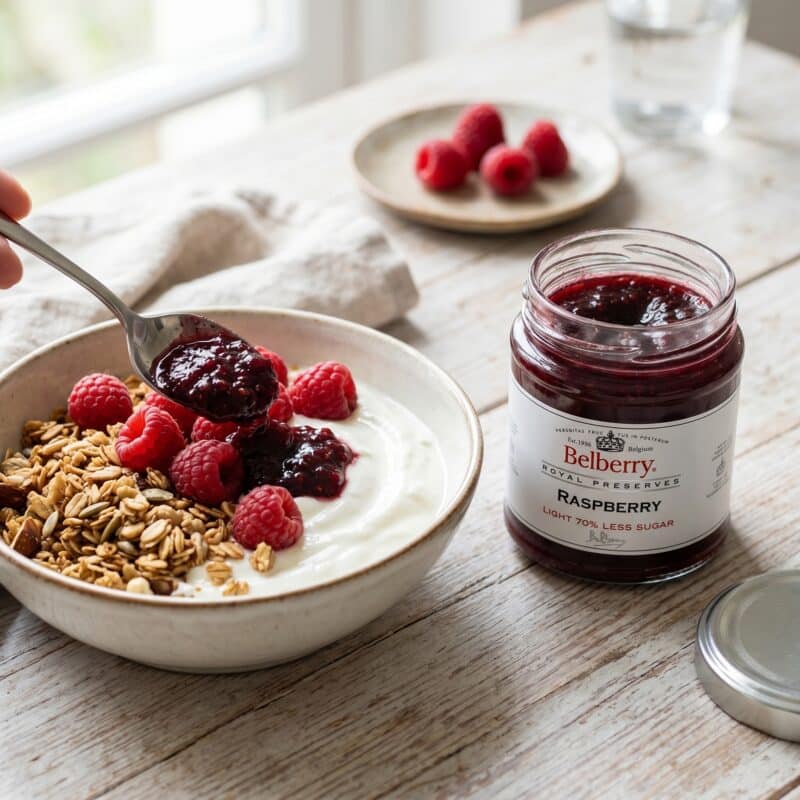 Yoghurt met Suikervrije Frambozen Confiture