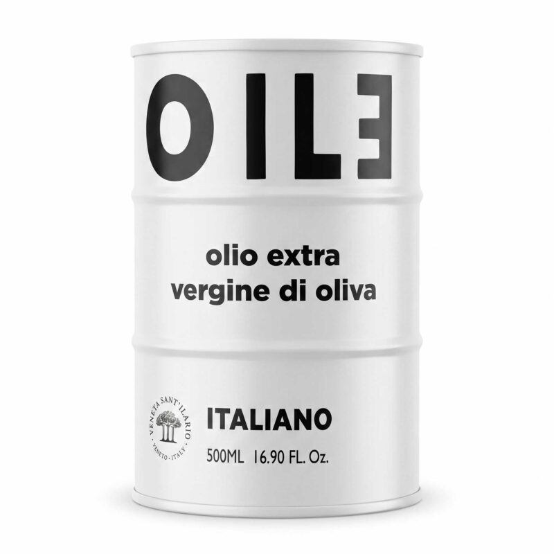 Extra Vierge Olijfolie Design Blik Wit
